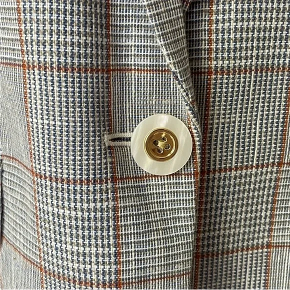 $698 Veronica Beard Schoolboy Dickey Jacket Blazer Plaid pearlized buttons sz 8 - Picture 7 of 15